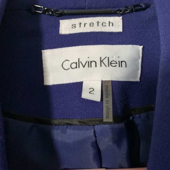 Calvin Klein Suit Jacket with Black Waist Belt - Picture 4 of 8